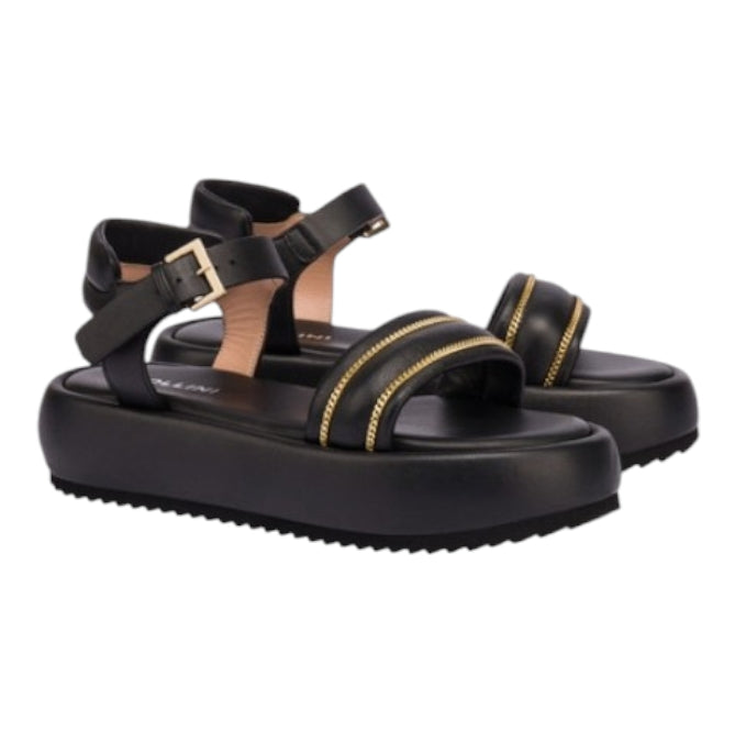 Sandali Donna Pollini Lod Curvy50 Nappa Nero Platform – Sandali Eleganti con Suola Alta