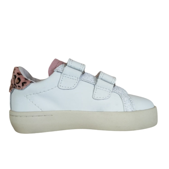 Sneakers Primi Passi Bambina SUN68 Girl’s Katy Leather Baby 0104 Bianco/rosa – Scarpe Eleganti e Comode