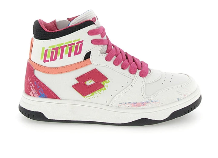 Sneakers Alte Bambina Lotto Bianche e Rosa con Plantare Memory – Comfort e Stile Sportivo