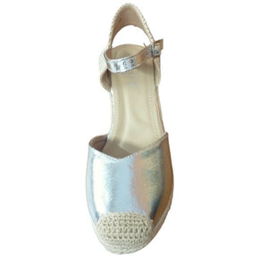 Sandalo Donna GALIA Argento con Zeppa – Elegante, Comodo, Stile Espadrillas Estate Galia colore Silver - SculcoScarpe
