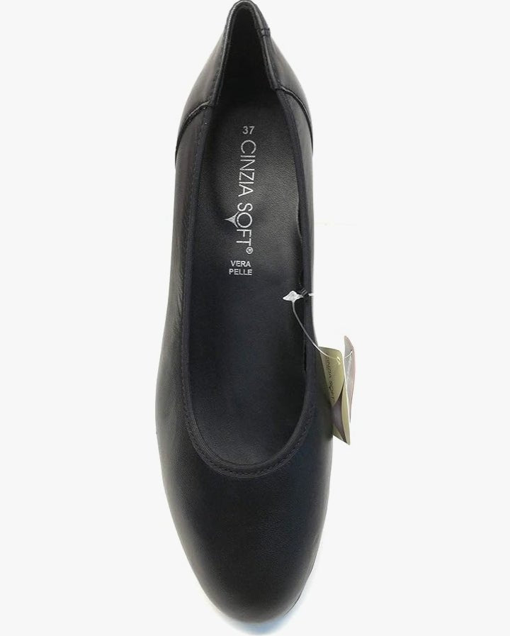 Scarpa Donna Cinzia Soft Comfort in Pelle con Plantare in Pelle e Suola Antiscivolo Cinzia soft colore Nero - SculcoScarpe