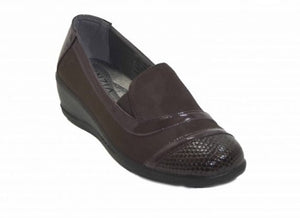 Scarpa Donna Cinzia Soft Testa di Moro Comfort con Plantare in Pelle e Zeppa Bassa Cinzia soft colore Testa di moro - SculcoScarpe