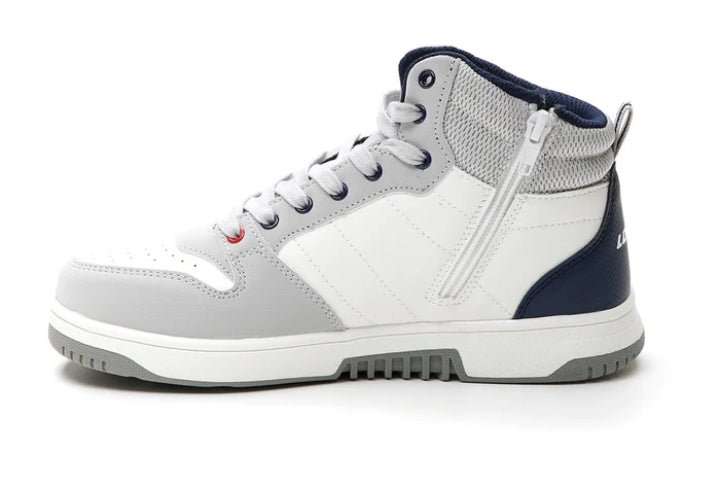 Scarpa Sportiva Alta Bambino Lotto Bianco Grigio e Blu con Plantare Confortevole Lotto colore Grigio/bianco - SculcoScarpe