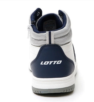 Scarpa Sportiva Alta Bambino Lotto Bianco Grigio e Blu con Plantare Confortevole Lotto colore Grigio/bianco - SculcoScarpe