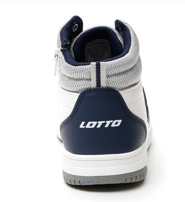 Scarpa Sportiva Alta Bambino Lotto Bianco Grigio e Blu con Plantare Confortevole Lotto colore Grigio/bianco - SculcoScarpe