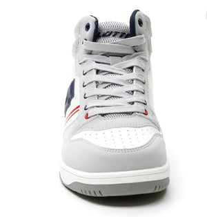 Scarpa Sportiva Alta Bambino Lotto Bianco Grigio e Blu con Plantare Confortevole Lotto colore Grigio/bianco - SculcoScarpe