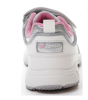 Scarpe Sneakers LOTTO Bambina Bianche con Dettagli Glitter Argento e Plantare Memory Foam Lotto colore Bianco/rosa - SculcoScarpe