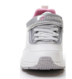 Scarpe Sneakers LOTTO Bambina Bianche con Dettagli Glitter Argento e Plantare Memory Foam Lotto colore Bianco/rosa - SculcoScarpe