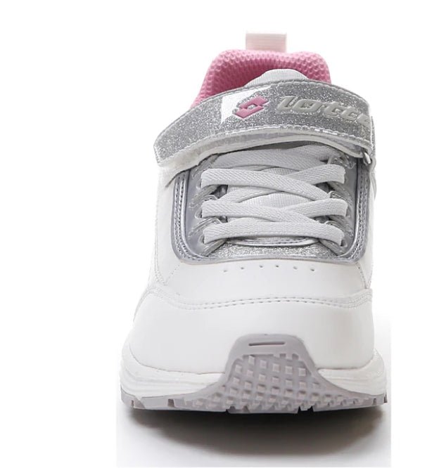 Scarpe Sneakers LOTTO Bambina Bianche con Dettagli Glitter Argento e Plantare Memory Foam Lotto colore Bianco/rosa - SculcoScarpe