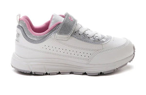 Scarpe Sneakers LOTTO Bambina Bianche con Dettagli Glitter Argento e Plantare Memory Foam Lotto colore Bianco/rosa - SculcoScarpe