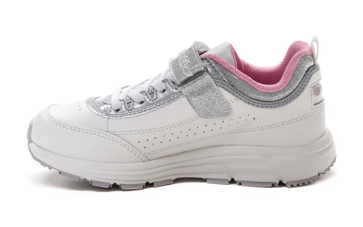 Scarpe Sneakers LOTTO Bambina Bianche con Dettagli Glitter Argento e Plantare Memory Foam Lotto colore Bianco/rosa - SculcoScarpe