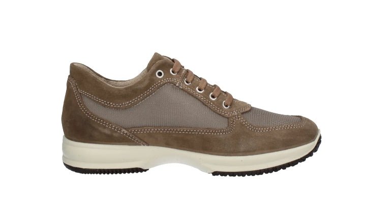 sneaker da uomo Imac in pelle scamosciata e tessuto color olive/beige Imac colore Crema - SculcoScarpe