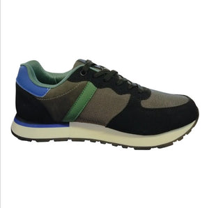 sneakers Renato Balestra da uomo, caratterizzate da un design moderno nei colori verde scuro/militare, nero e un tocco di blu. sneakers colore Nero - SculcoScarpe