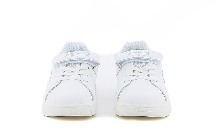 Solo Soprani Sneakers Bambina Total White con Strappi e Finto Laccio – Plantare in Memory Solo soprani colore Bianco - SculcoScarpe