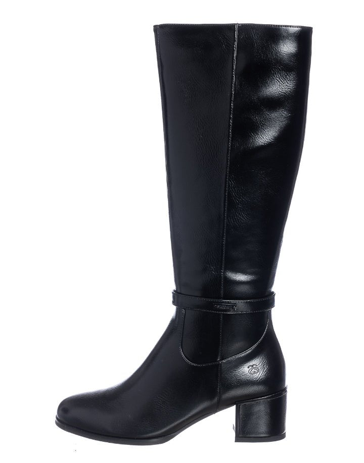 Stivale Donna Solo Soprani Nero in Pelle con Tacco Medio – Eleganza Classica Stivale colore Nero - SculcoScarpe