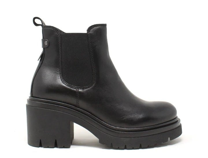 Stivaletto Donna Cinzia Soft Nero in Pelle con Tacco Largo e Suola Carrarmato Stivaletto colore Nero - SculcoScarpe