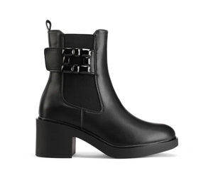 stivaletto donna con tacco Queen Helena in ecopelle nera. stivaletto colore Nero - SculcoScarpe