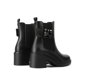 stivaletto donna con tacco Queen Helena in ecopelle nera. stivaletto colore Nero - SculcoScarpe