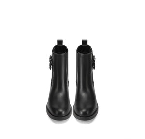stivaletto donna con tacco Queen Helena in ecopelle nera. stivaletto colore Nero - SculcoScarpe