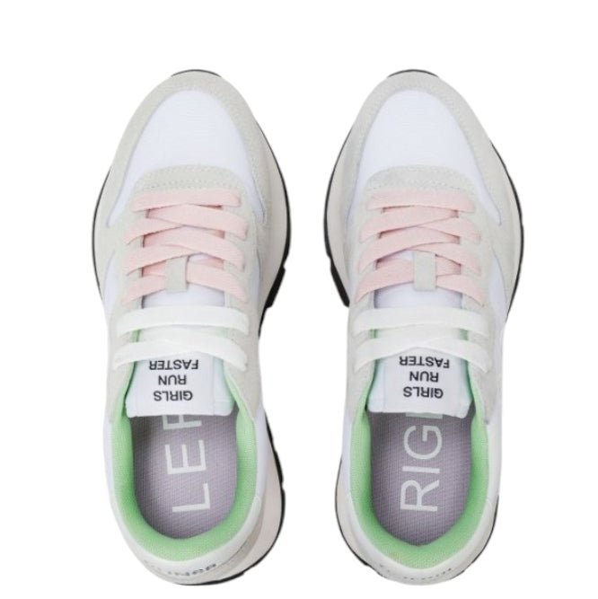 SUN68 Ally Solid Donna Bianco – Sneakers in Nylon e Suede con Dettagli Rosa e Verdi SUN68 colore Bianco - SculcoScarpe