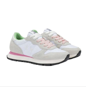 SUN68 Ally Solid Donna Bianco – Sneakers in Nylon e Suede con Dettagli Rosa e Verdi SUN68 colore Bianco - SculcoScarpe